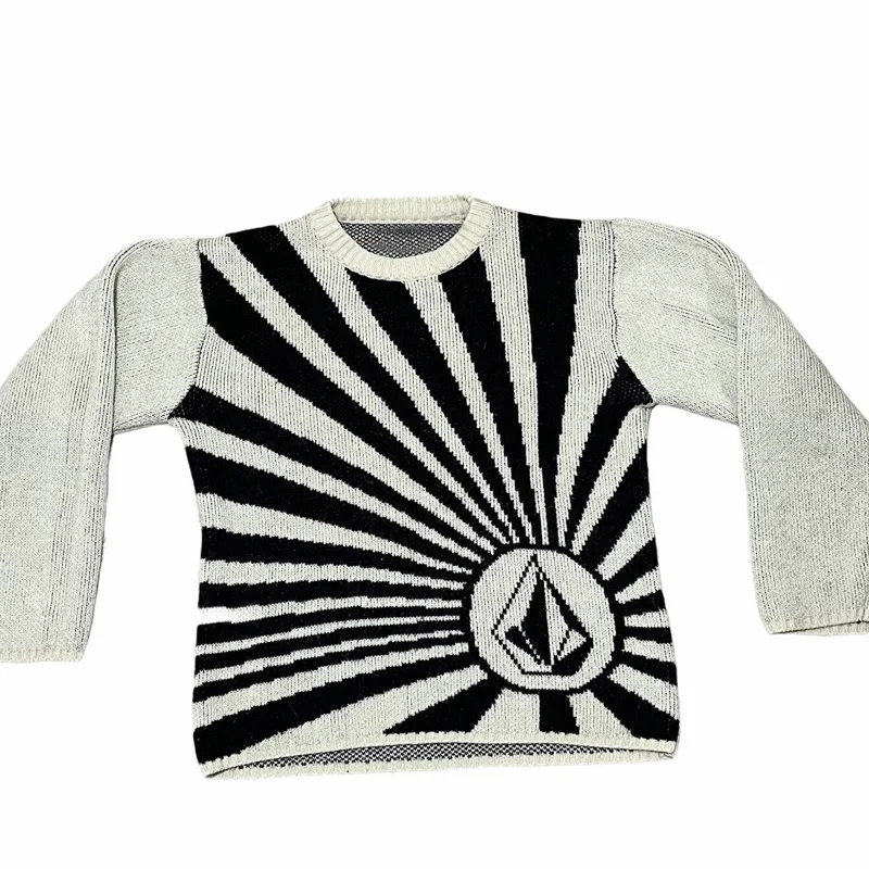 Y2K Gothic Hip-Hop Stripe Patchwork Sweater