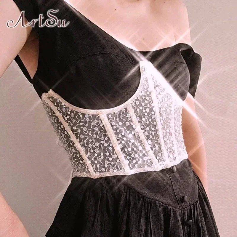 Y2K Gothic Lace-up Corset Belt Bustier Crop Top Tank - Women's Streetwear for Party Club