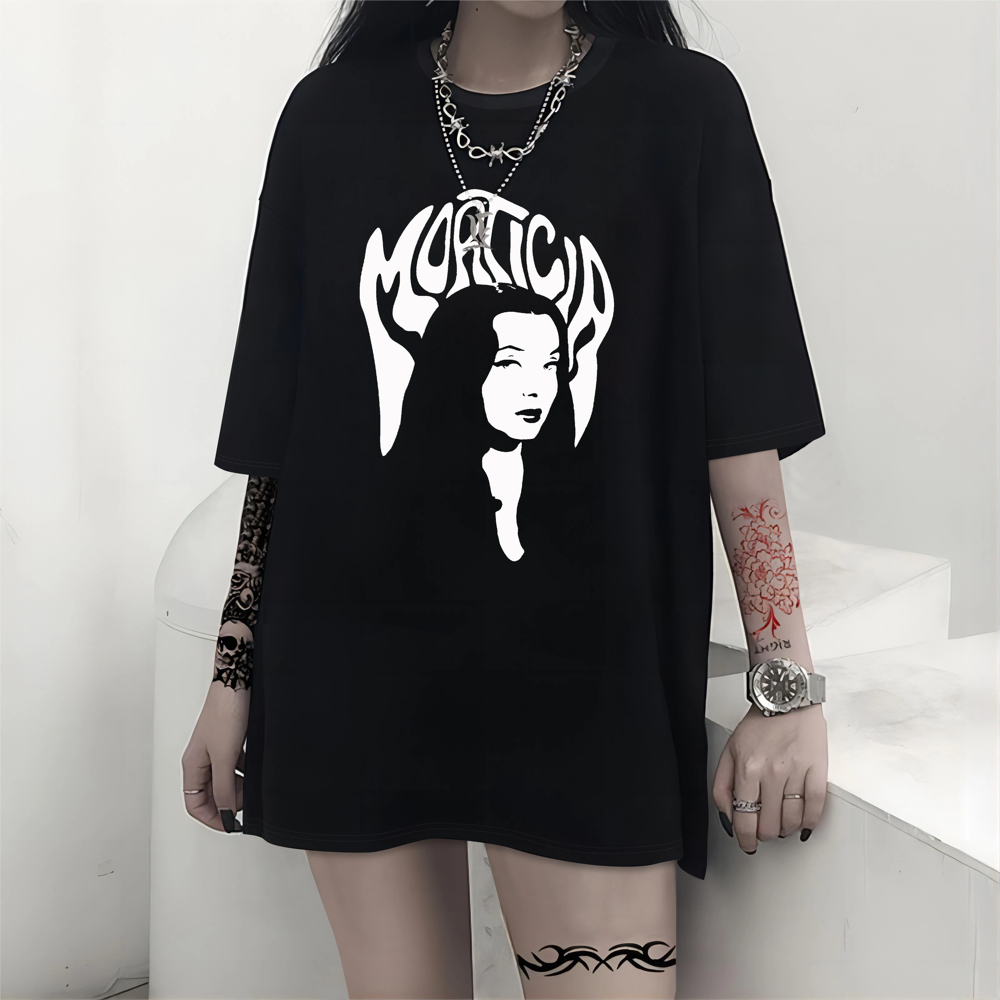 Y2K Gothic Portrait Long T-Shirt