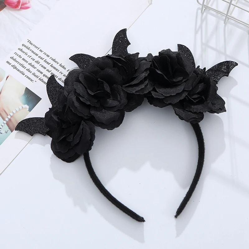 Y2K Gothic Rose Headband - Witch Aesthetic Hair Accessory