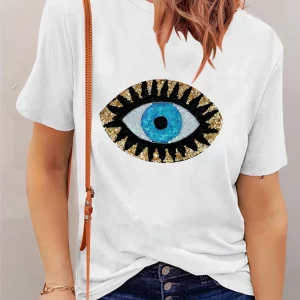 Y2K Graphic Print Casual Round Neck T-Shirt