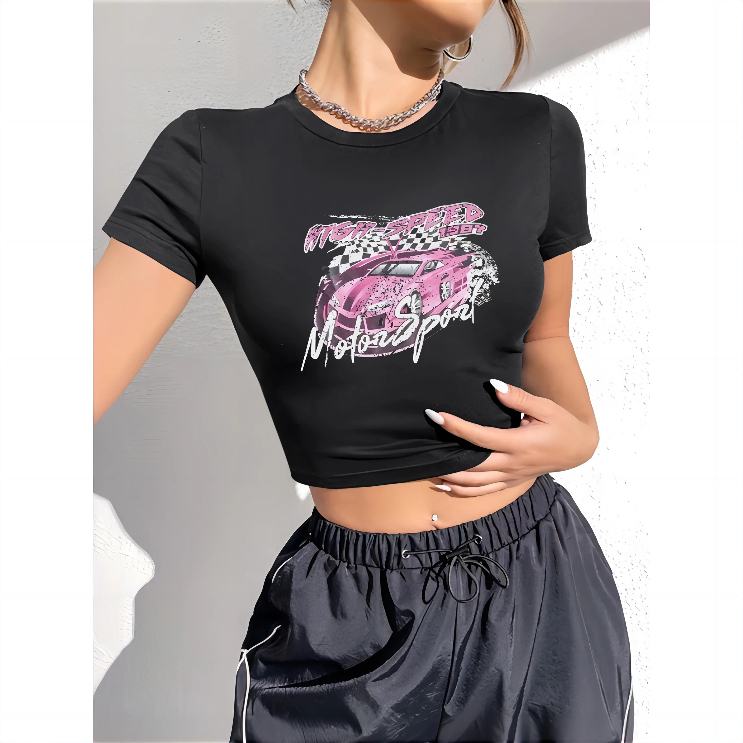 Y2K Graphic Print Cropped T-Shirt