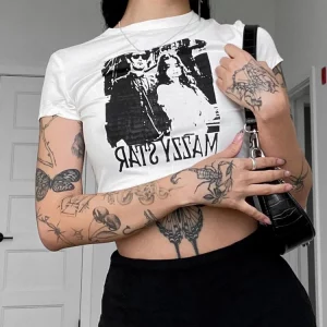 Y2K Graphics Women's Baby Tee - Vintage Streetwear Crop Top