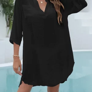 Y2K Grunge Chiffon Tassel Beachwear Cover Up - Retro 90s Style