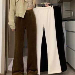 Y2K Grunge Corduroy Pants - Vintage Retro Fashion Wide Leg Harajuku Style