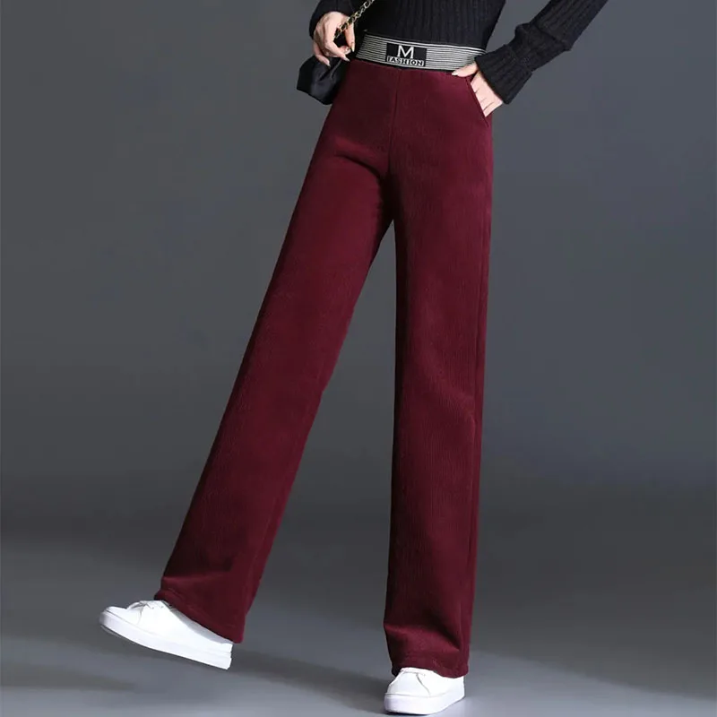 Y2K Grunge Corduroy Wide Leg Pants - Streetwear Fashion