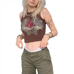 Y2K Grunge Cowgirl Tee: Retro Summer Fashion Statement