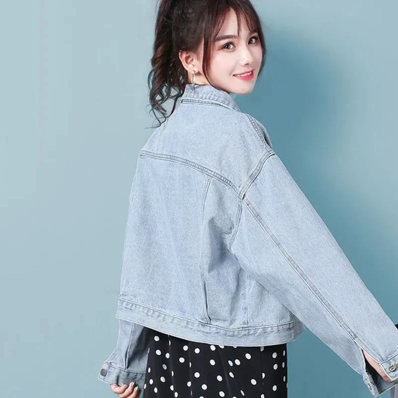 Y2K Grunge Denim Jacket - Casual Outerwear for Women