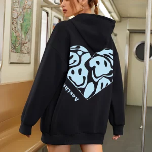 Y2K Grunge Drawstring Hoodie Sweatshirt