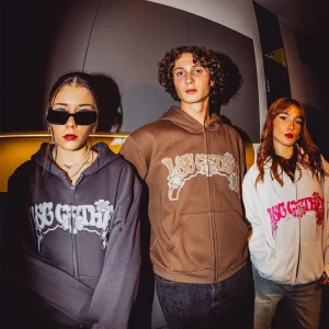 Y2K Grunge Embroidered Zipper Hoodie - Unisex Long Sleeve Sweatshirt