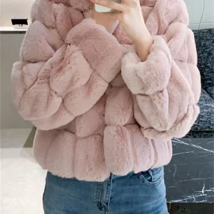 Y2K Grunge Faux Rabbit Fur Coat - Fluffy Winter Jacket