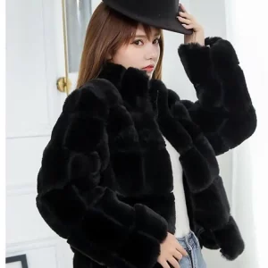 Y2K Grunge Faux Rabbit Fur Coat - Fluffy Winter Jacket