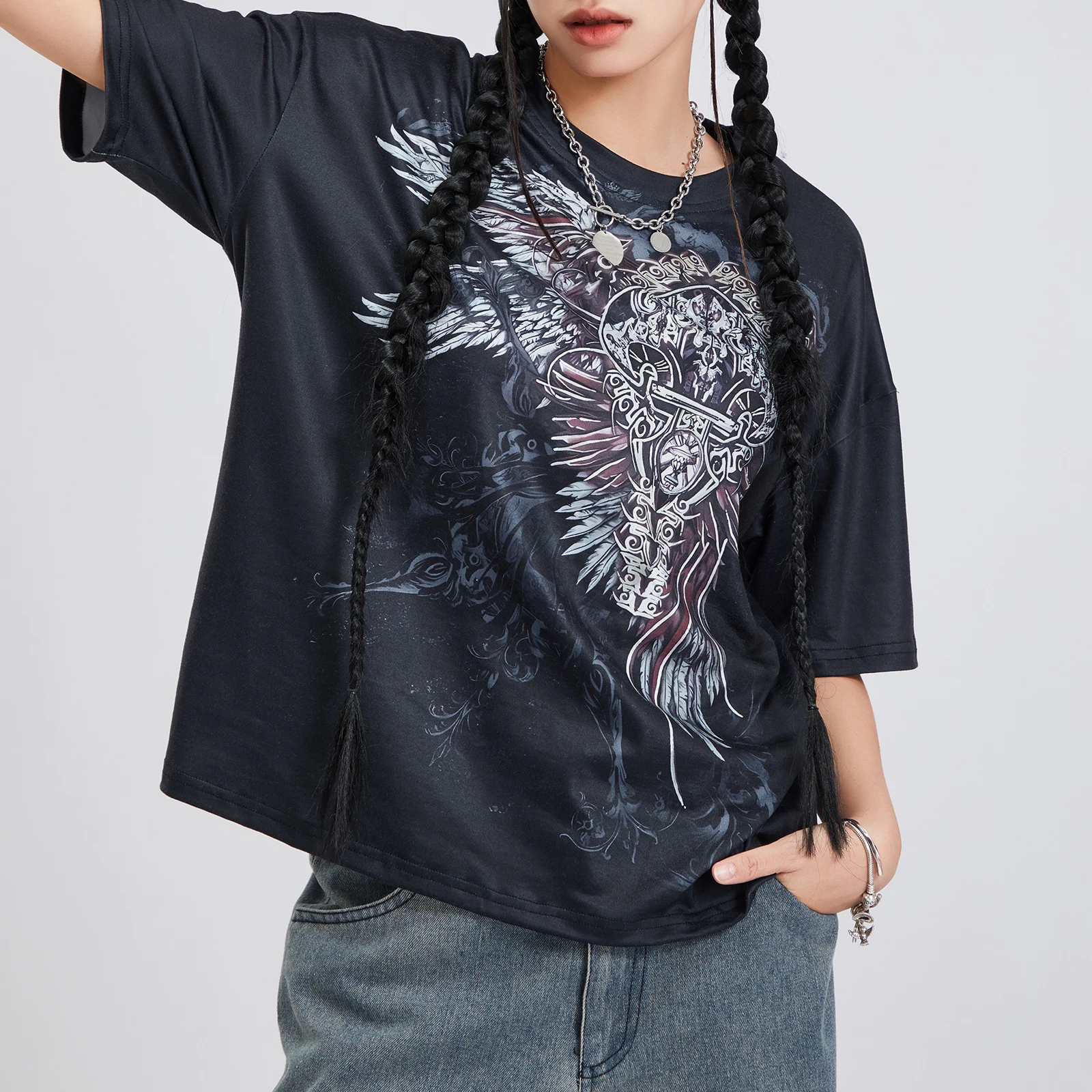 Y2K Grunge Gothic Vintage Tee: Women's Summer Casual Aesthetic T-Shirt