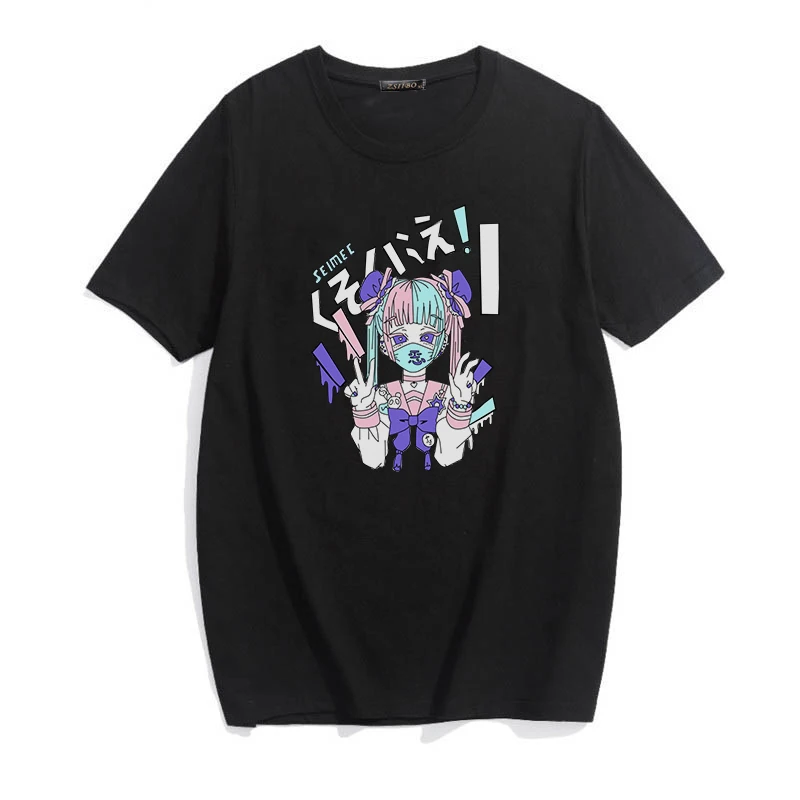 Y2K Grunge Harajuku Streetwear Dark T-Shirt Vintage Chic Summer Top