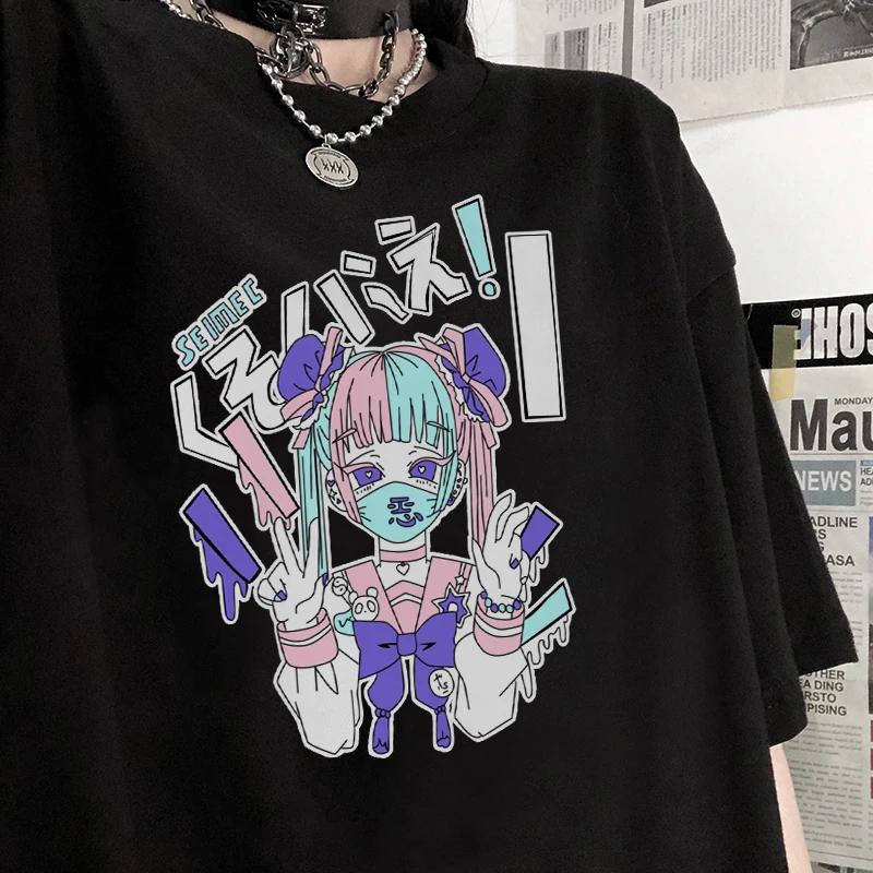 Y2K Grunge Harajuku Streetwear Dark T-Shirt Vintage Chic Summer Top