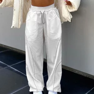 Y2K Grunge High Waist Baggy Sweatpants - Streetwear Joggers Women Wide Leg Punk Trousers