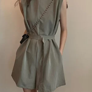 Y2K Grunge High Waist Wide Leg Jumpsuit Shorts