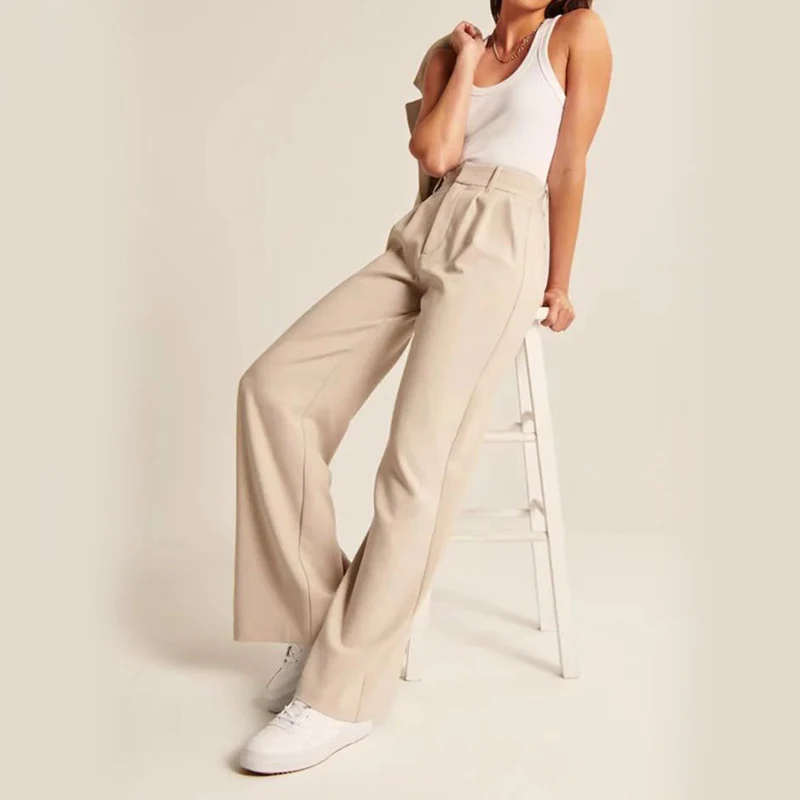 Y2K Grunge High Waist Wide Leg Pants - Summer Casual All Match Straight Trousers