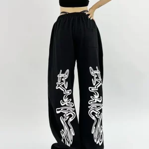 Y2K Grunge Hip Hop Gothic Black Oversize Jogging Sweatpants