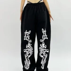 Y2K Grunge Hip Hop Gothic Black Oversize Jogging Sweatpants