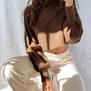 Y2K Grunge Knit Pullover: Turtleneck Sweater for Women