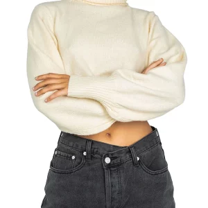 Y2K Grunge Knit Pullover: Turtleneck Sweater for Women