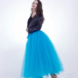 Y2K Grunge Maxi Tulle Skirt - Layered High Waist Party Prom Tutu