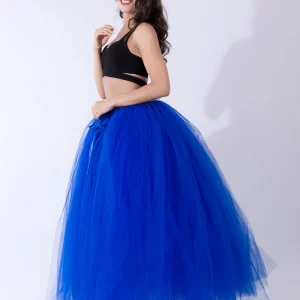 Y2K Grunge Maxi Tulle Skirt - Layered High Waist Party Prom Tutu