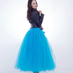 Y2K Grunge Maxi Tulle Skirt - Layered High Waist Party Prom Tutu