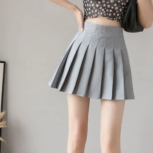 Y2K Grunge Pleated Mini Skirt - High Waist A-Line Summer Fashion