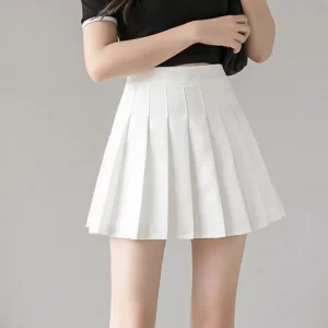 Y2K Grunge Pleated Mini Skirt - High Waist A-Line Summer Fashion