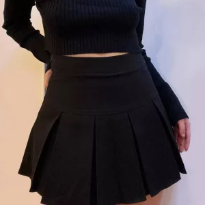 Y2K Grunge Pleated Skirt - Vintage High Waist Mini Skirt Streetwear