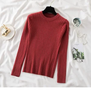 Y2K Grunge Pullover Sweater: Autumn Long Sleeve Skinny Top for Women