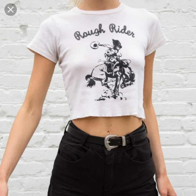 Y2K Grunge Punk Crop Top: Vintage Loose Fit Tee for Summer Parties