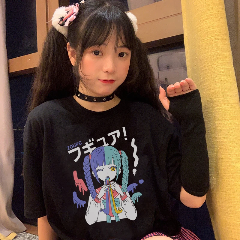 Y2K Grunge Punk Harajuku Cartoon Print Loose Fit Streetwear T-shirt