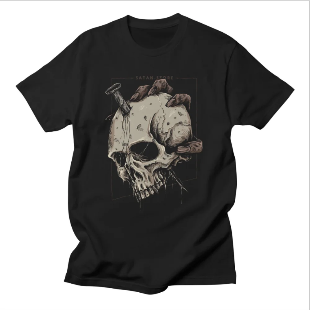 Y2K Grunge Punk Skull Print Streetwear Top - Harajuku Fashion