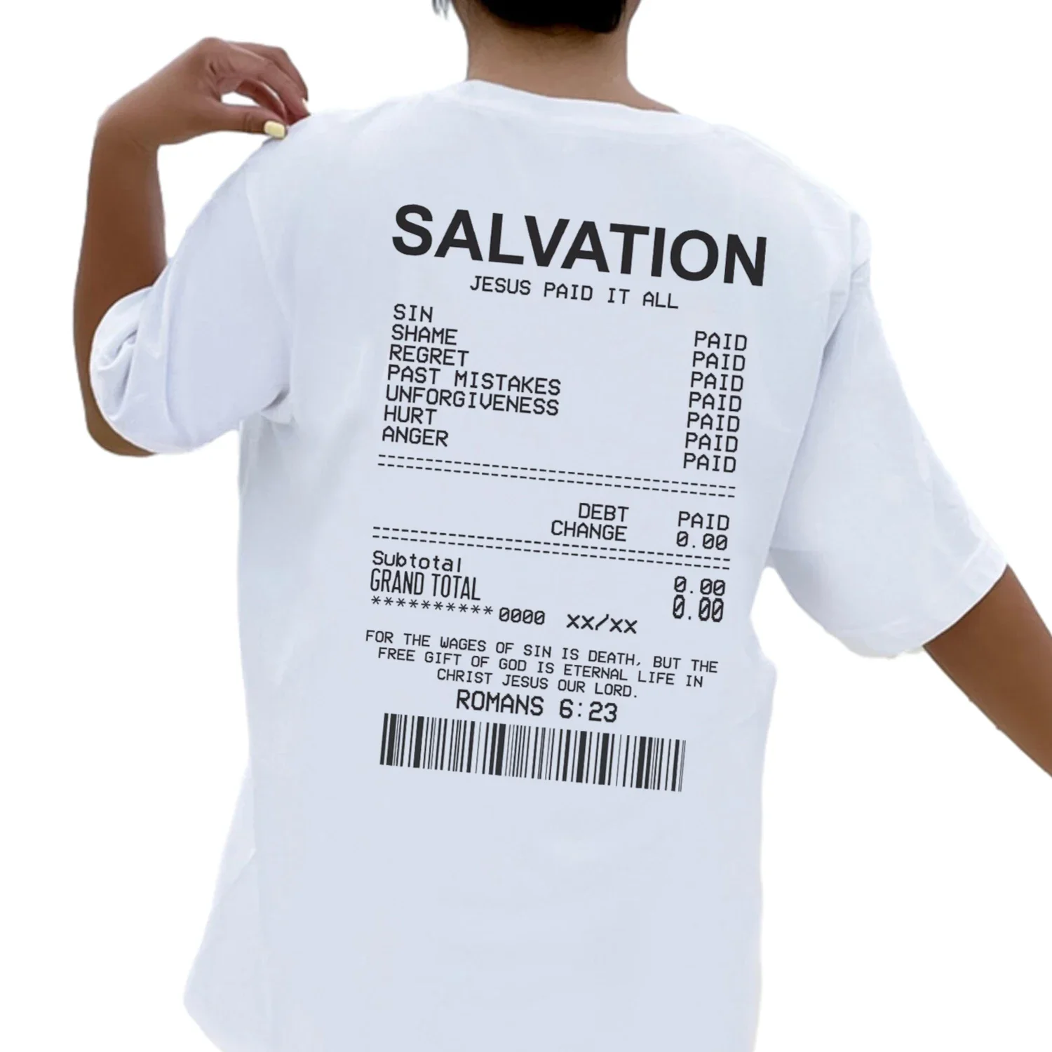 Y2K Grunge Revival Oversized T-Shirt with Biblical Back Print