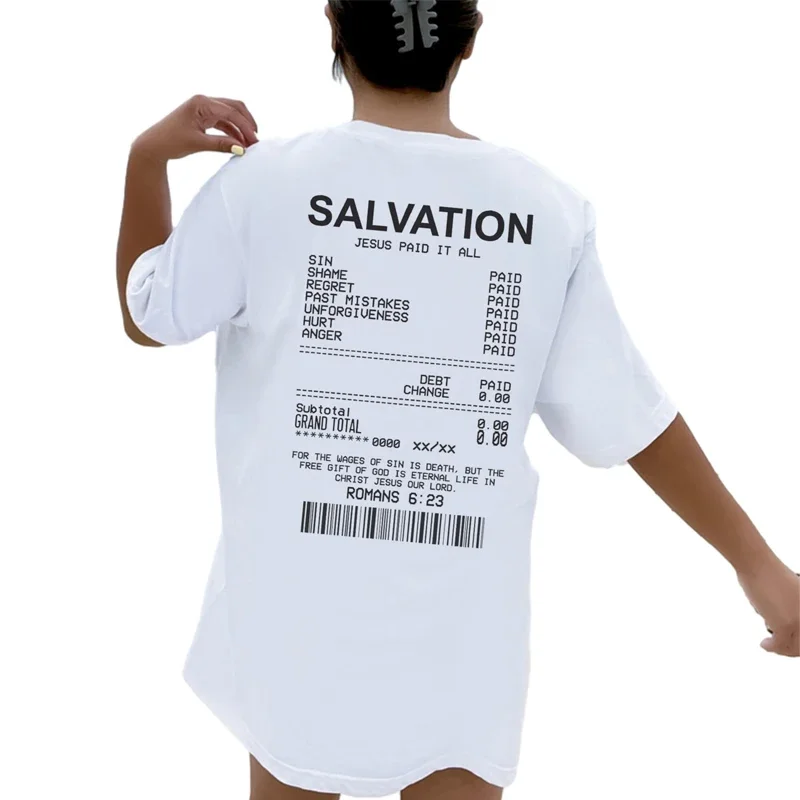 Y2K Grunge Revival Oversized T-Shirt with Biblical Back Print