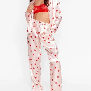 Y2K Grunge Satin Pajama Set - Retro 90s Style Sleepwear