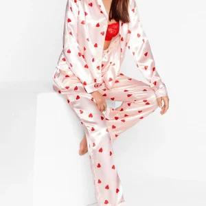 Y2K Grunge Satin Pajama Set - Retro 90s Style Sleepwear