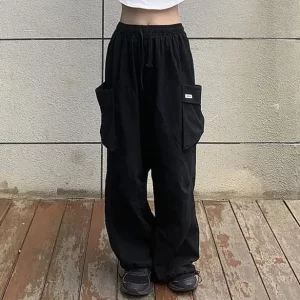 Y2K Grunge Street Style Cargo Pants - Lace-Up Loose Fit Wide Leg - Hip Hop Fashion