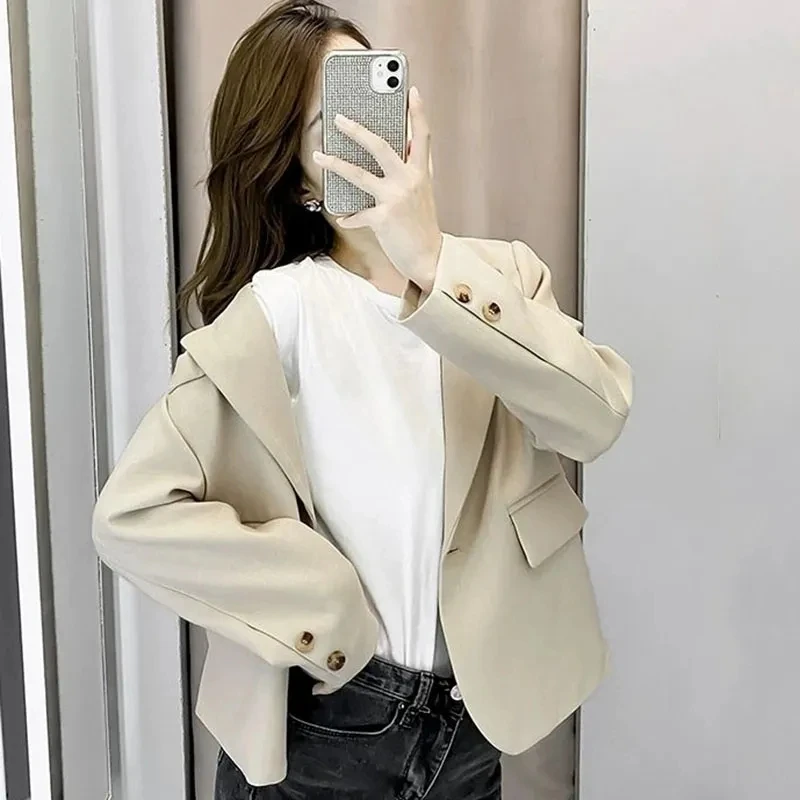 Y2K Grunge Style Blazer - Women's Casual Loose Fit Suit Jacket