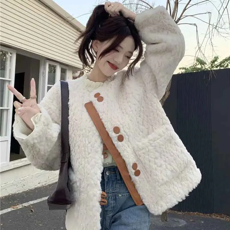 Y2K Grunge Style Faux Fur Coat - Korean Women's Winter Fashion