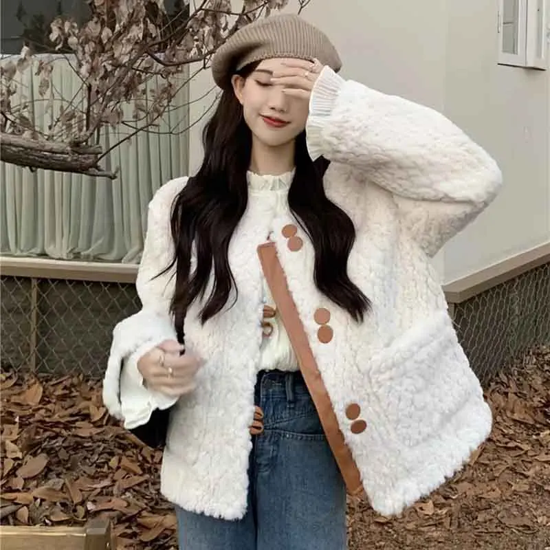 Y2K Grunge Style Faux Fur Coat - Korean Women's Winter Fashion