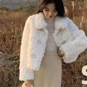 Y2K Grunge Style Faux Fur Jacket