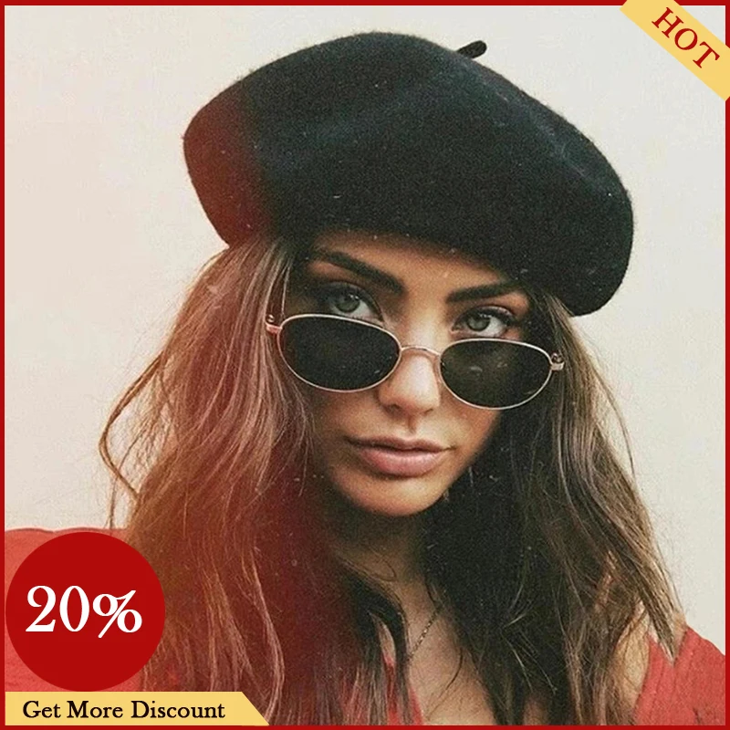 Y2K Grunge Style French Vintage Faux Wool Beret Hat for Women - Retro Fashion Accessory