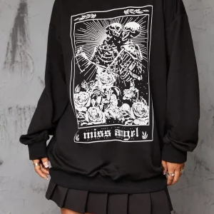 Y2K Grunge Style Gothic Sweatshirt for Women - Vintage Punk Streetwear Pullover