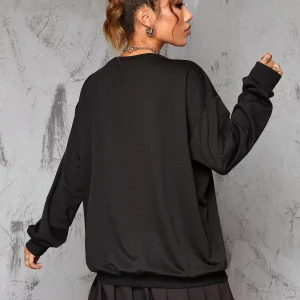 Y2K Grunge Style Gothic Sweatshirt for Women - Vintage Punk Streetwear Pullover