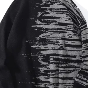 Y2K Grunge Style Gradient Gray-Black Hole Sweater