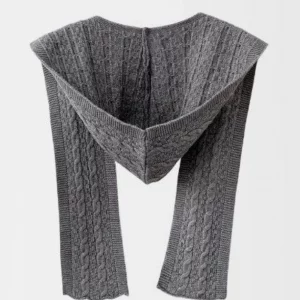 Y2K Grunge Style Hooded Knit Scarf - Women's Autumn Winter Shawl